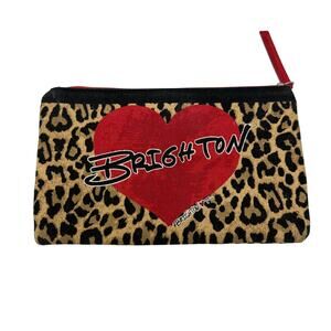 Brighton 2020 Small Pouch Leopard Print Red Heart + Bow